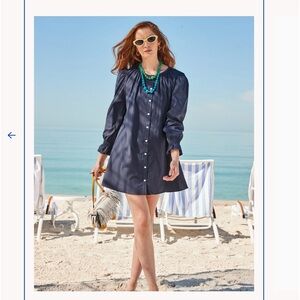 ADDISON BAY COTTON POPLIN LONG SLEEVE SAILOR DRESS(Sz XS)